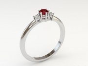 Elegant ring with a red stone