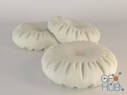 Round white pillows