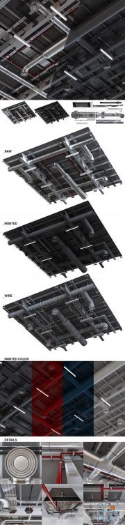 Tilable installation pack for open ceilings