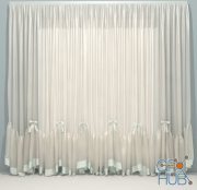 Curtain with bows and ruffles