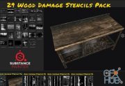 ArtStation Marketplace – 29 Wood Damage Stencils Pack
