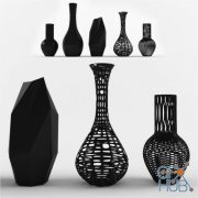 Different black vases