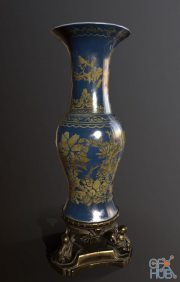 Floor Vase with Bronze Stand PBR