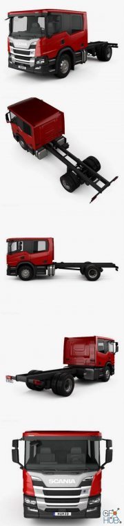 Hum 3D Scania P310 Crew Cab Chassis Truck 2011