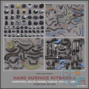Gumroad – Hard Surface Kitbash Library 1 – Canisters/Bolts/Knobs/Cables/Hoses/Tubes