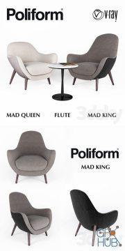 Armchairs Poliform MAD Queen and MAD King
