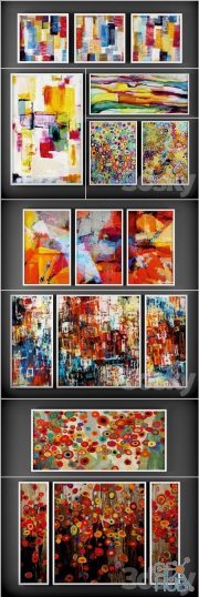 Collection of paintings in a contemporary style
