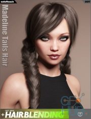 Madeline Tails Hair For Genesis 3 And 8 Female(s)