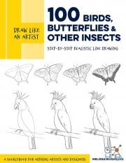 100 Birds, Butterflies, and Other Insects – Step-by-Step Realistic Line Drawing (Draw Like an Artist) – EPUB