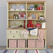 Wardrobe with dishes and decor