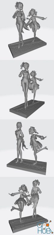 Anemo Hydro Jean and Barbara – 3D Print