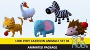CGTrader – Cartoon Cute Animals Low Poly Pack – 01 AR VR Games Movies Low-poly 3D model