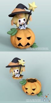 Jirachi With Pumpkin Pokemon - Halloween – 3D Print