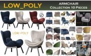 CGTrader – ARMCHAIR Collection 10 Pieces 3d model Low-poly