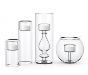 Small glass candleholders