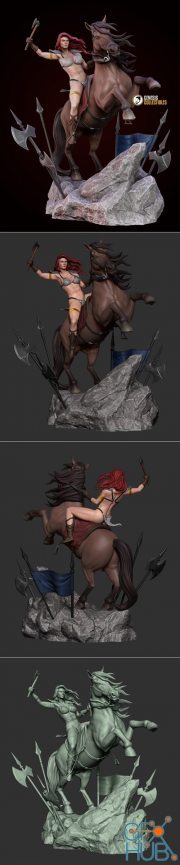 Red Sonja on Horse – 3D Print