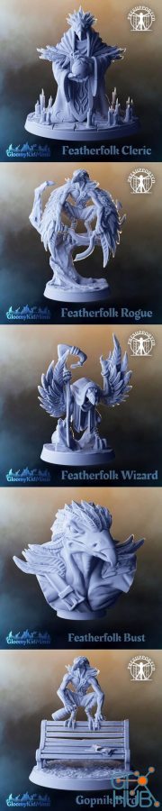 GloomyKidMinis - Feather Folk August 2021 – 3D Print