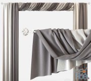 6 cloth curtains with cornice