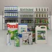Set of household chemicals