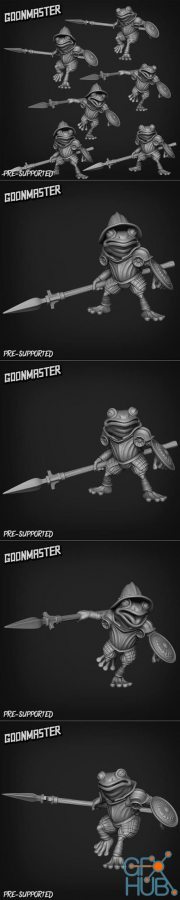 Goon Master Games - Sacred Swamp - Frog Spearmen – 3D Print