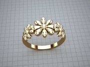 Golden ring with flowers