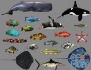 Cubebrush – Low poly Fish Collection Animated Pack 3
