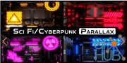 Blender Market – Sci Fi / Cyberpunk Parallax Rooms | One Click Interiors | Kpack