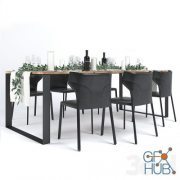 Serving composition with Natuzzi Pi Greco chairs