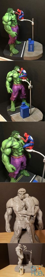 Hulk and Spider Man Diorama – 3D Print