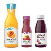 Fruit juices INNOCENT and Juicy Water