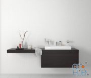 Cantilever cabinet with sink