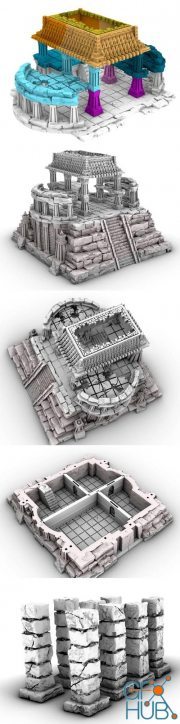 Game Scape3D - Evil Temple Part 2 and Stalagmites – 3D Print
