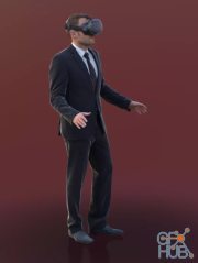 Businessman Using VR Headset