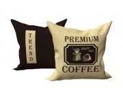 Pillows with coffee print