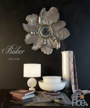 Baker decor with books and mirror