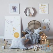 Decorative set for baby with Zara Home armchair
