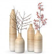 Set of wooden vases