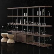 Shelves with glassware