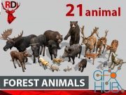 CGtrader – FOREST ANIMALS short version Low-poly 3D models