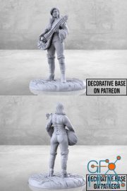 Female Bard with Lute Women – 3D Print
