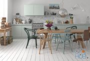 Scandinavian Style Kitchen Interior Scene