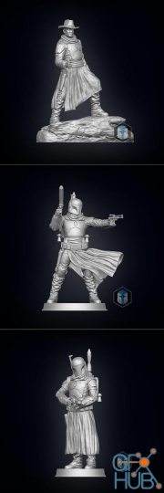 Boba Fett Figurine Pose 1, 3, 5 – 3D Print