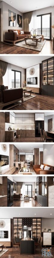 Kitchen Livingroom Scene By TungNguyen