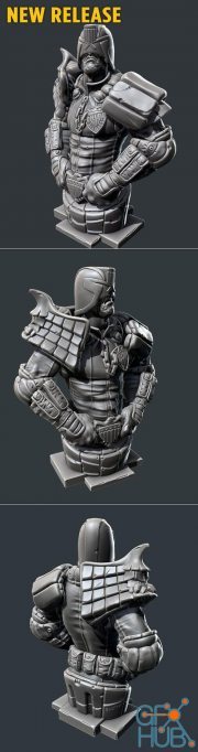 Judge Dredd bust – 3D Print