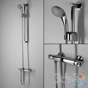 Thermostatic shower bath mixer tap