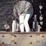 Decor set with hearts