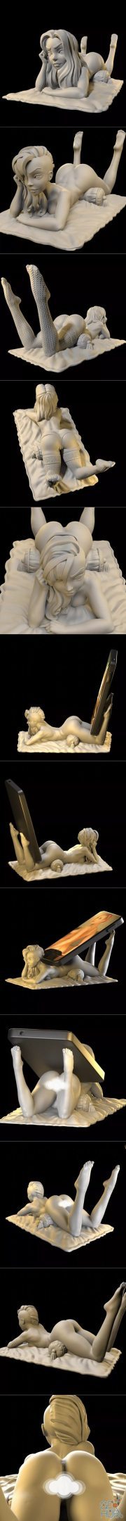 Sexy naked phone holder lady – 3D Print