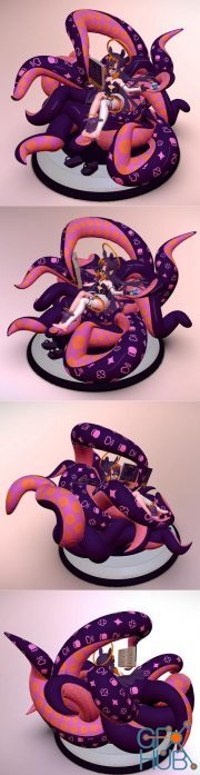 Ninomae Ina'nis - Leisure Time Fanart – 3D Print