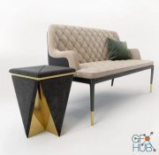 Charla two seat sofa, Prisma stool