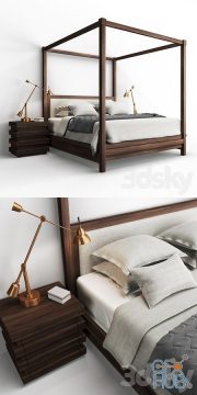 Restoration Hardware STACKED Bed and Nightstand